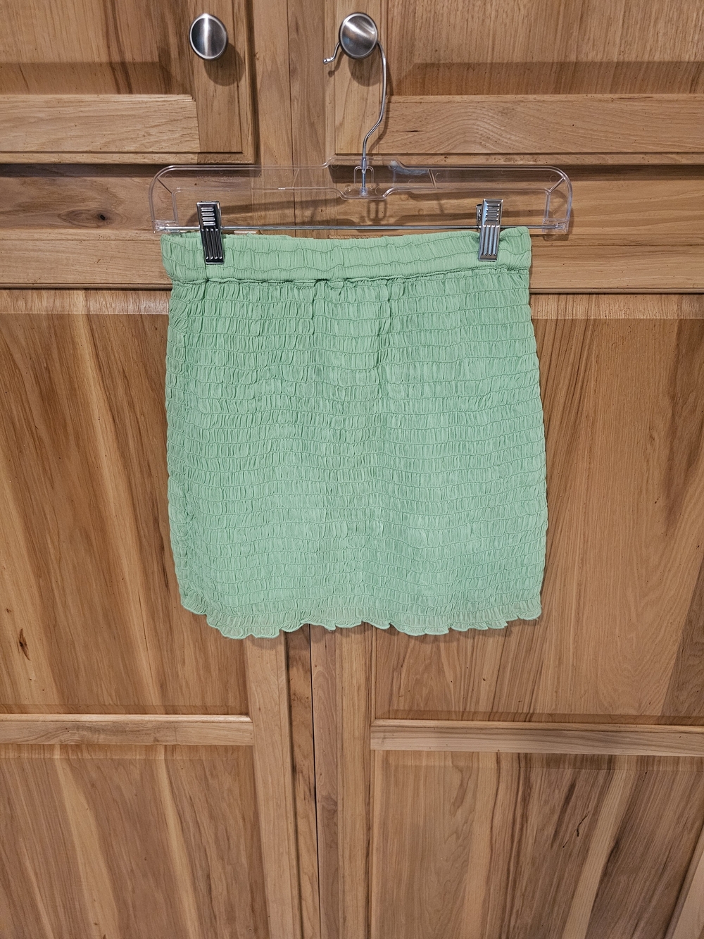Mint Green Smocked Mini Skirt